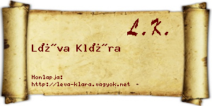 Léva Klára névjegykártya