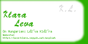 klara leva business card